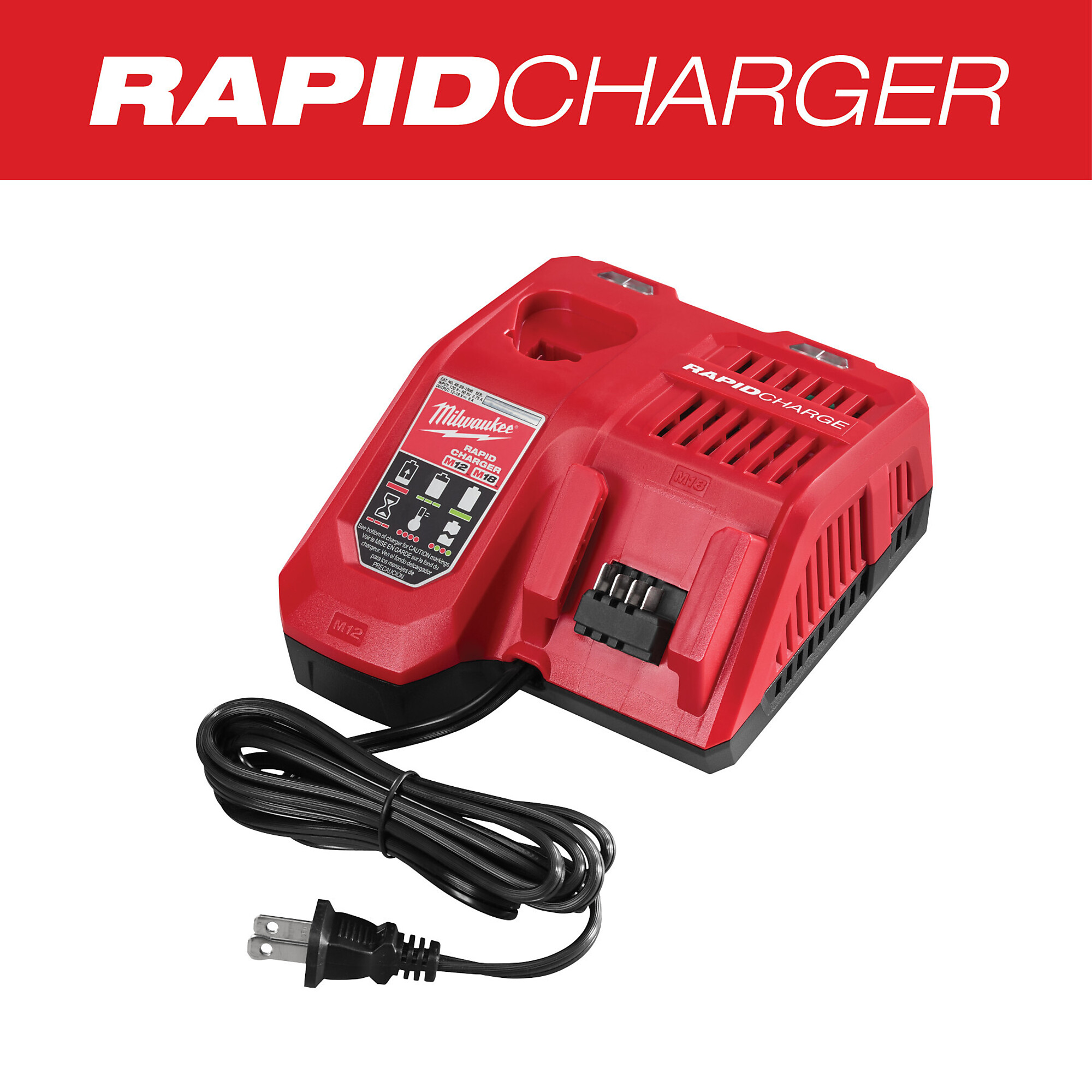 Milwaukee M18 & M12 Rapid Battery Charger, Model 48591808 Northern
